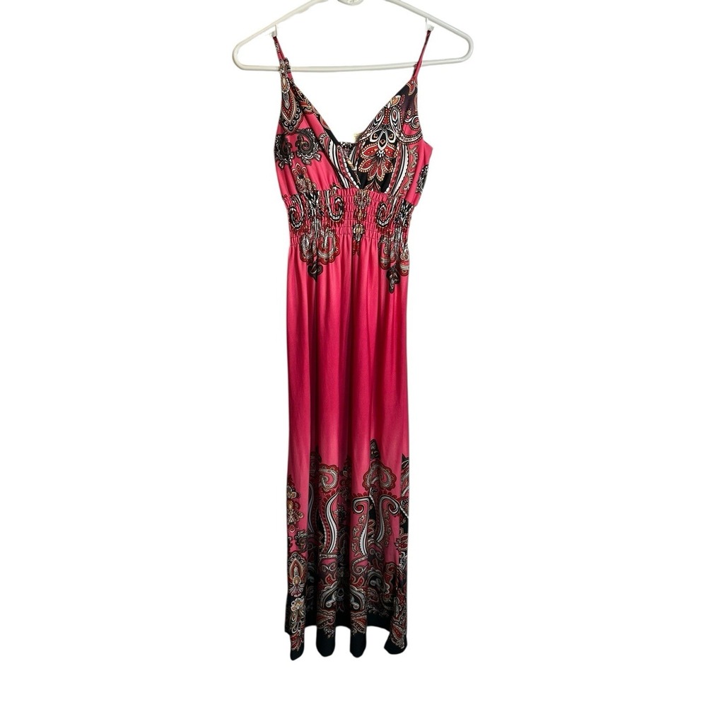 bobbie b brooks ladies womens dress size medium pink long summer